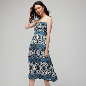 WHBM $130 Removable Straps  Knit Fit & Flare SUNDRESS STRAPLESS 10